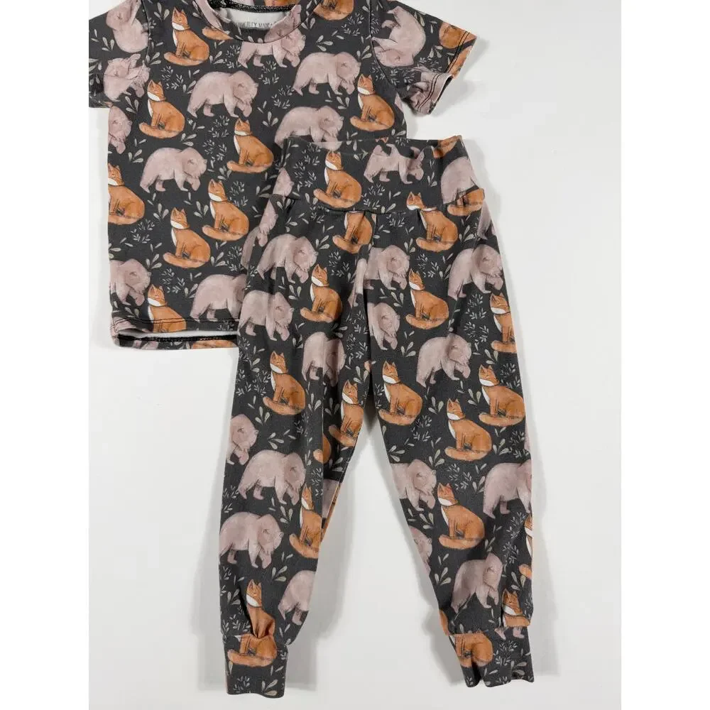 Magically Made Bamboo Woodland Bear Fox Bamboo Pajama Set Size 2